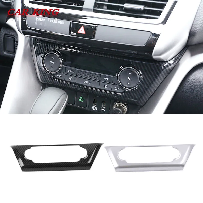 For Mitsubishi Eclipse Cross 2017 2018 2019 ABS Carbon Car air conditioner Adjustment Switch panel cover trim styling Accessory