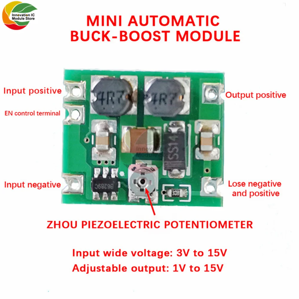 Mini Automatic Buck-boost Voltage Regulator Module DC3V-15V Ultra-small DC Battery Lithium Battery Voltage Regulator Module