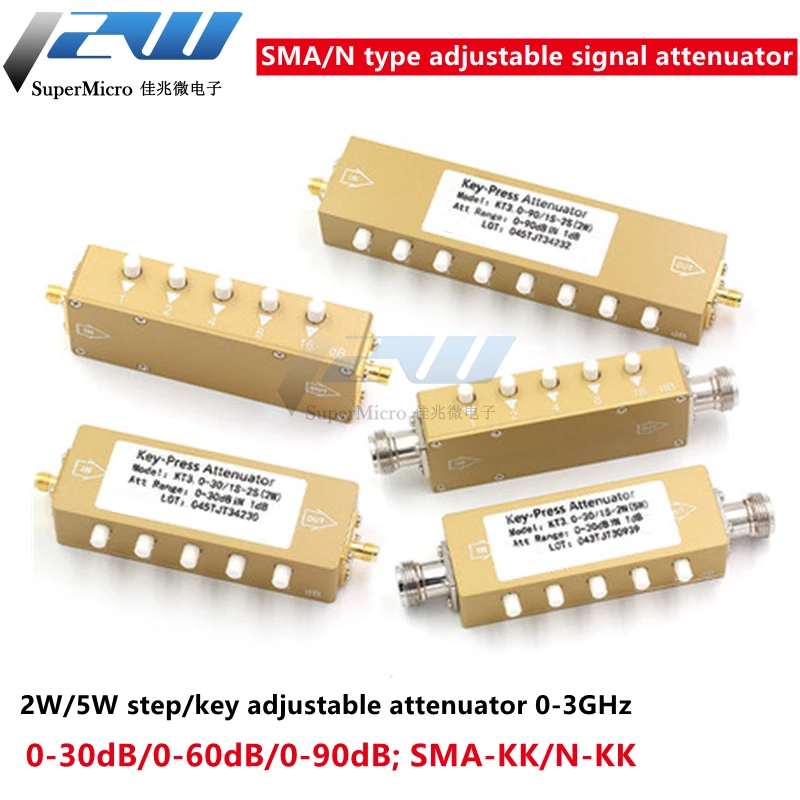 Imagem -06 - Atenuador de Sinal Ajustável Sma n rf Botão Ajustável 03ghz 0-30db 060db 0-90db Step