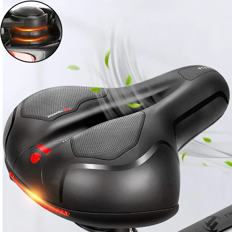 

MTB/Road Bicycle Bike Saddle Seat Big Butt Cushion Hollow Breathable Cycling Seat Shockproof Bicycle Air Guide Groove Saddle