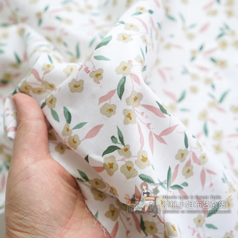 160x50cm Early Summer Printed Small Floral Vintage Pure Cotton Fabric Making Bed Sheet Clothing Cloth