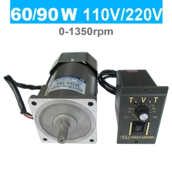 60W 90W AC 110V 220V 50/60HZ high rpm high torque AC electric motor speed controller CW CCW Variable for honey extractor 1350rpm