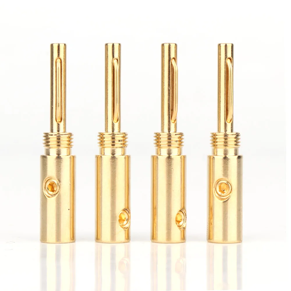 

4/8lot Hifi Banana Plug, 24K Gold Plated Speaker Copper plug, Adapter Audio Jack Banana Connector With 5mm screw Locked