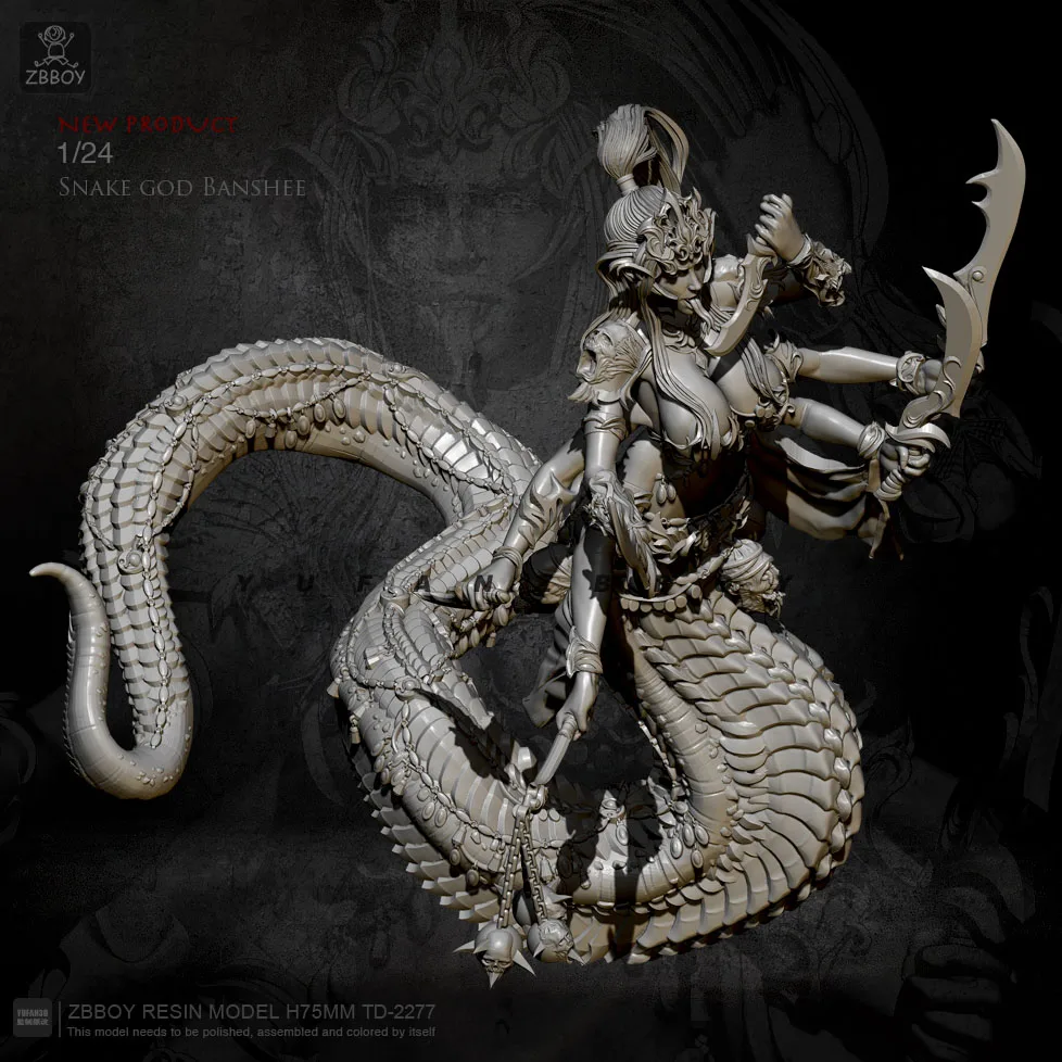 1/24 Resin Figure Kits Snake body Demon Model Self-assembled TD-2277
