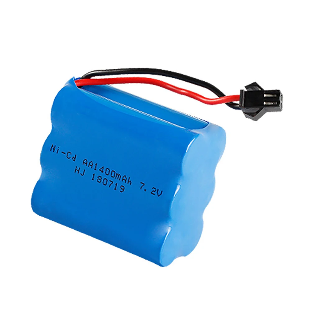 Batería NiCD de 7,2 v y 1400mah para juguetes a control remoto, batería recargable para coches, tanques, trenes, robots, barcos, pistola, ni-cd, AA, 1400mah, 7,2 v, 1 ud.