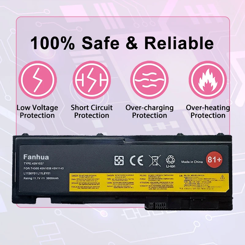 Fanhua 11.1V 3900MAh 0A36287 0A36309 Laptop Cho Lenovo ThinkPad T420s T420si T430s T430si T430i, 45N1036 45N1037 45N1038