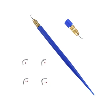 4 إبرة تهوية مقاسات (1-1,1-2,2-3,3-4) وحامل بلاستيكي لصنع شعر مستعار دانتيل/إغلاق/إبرة تهوية أمامية