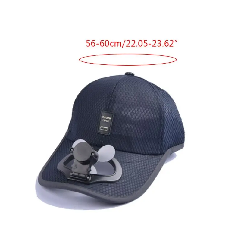 Adult Summer Sunscreen Baseball Cap with USB Rechargeable Mini Cooling Fan Breathable Mesh Adjustable Snapback Hat