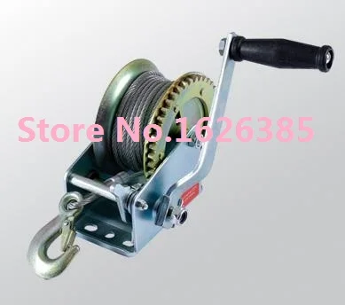 1000lb--1200lbx10M Boat windlass truck auto manual winch with wire rope and hook, hand puller tire repair tool