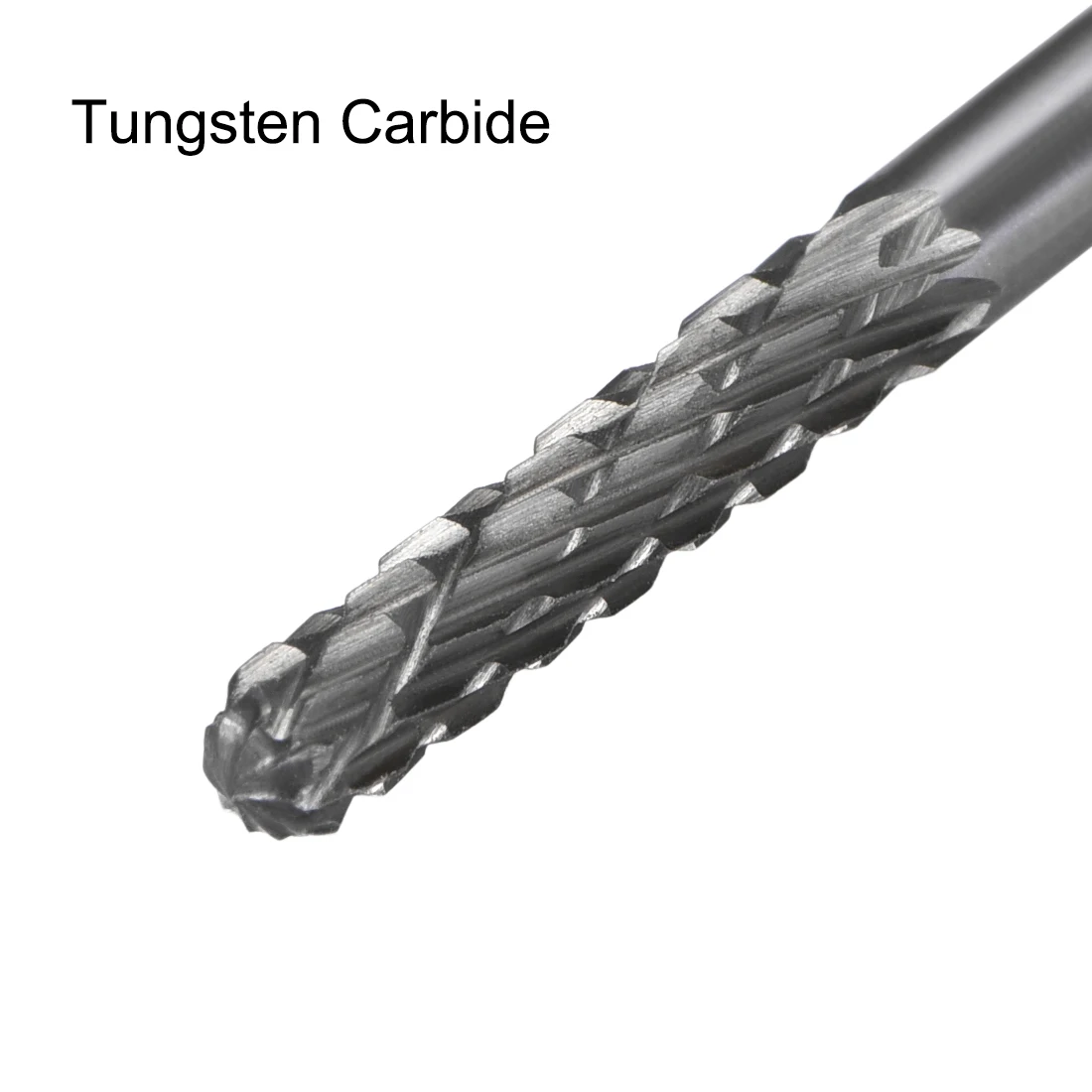 Uxcell Doppio Taglio Cilindrico Raggio End Frese Rotative Strumento di 3 millimetri Dia Cilindro Forma di Carburo di Tungsteno Rotary Lime 1/8 "gambo