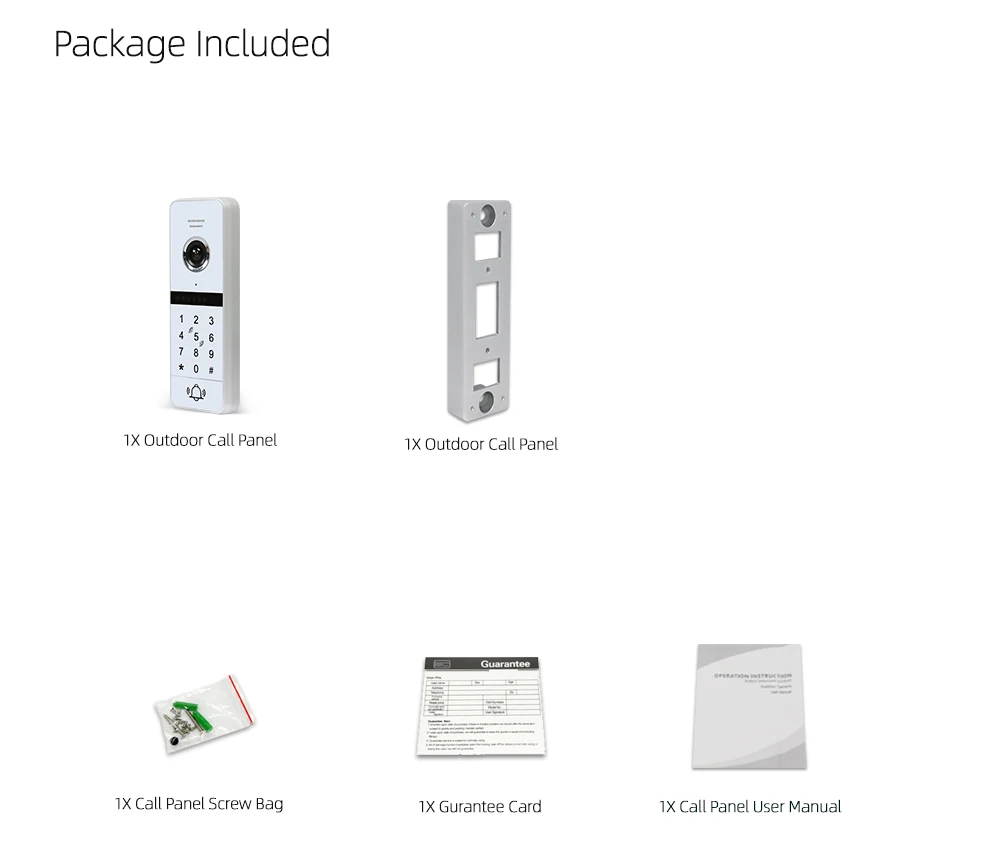 JEATONE-timbre con pantalla táctil, dispositivo con cable, unidad exterior 960P/1080p, desbloqueo por contraseña, necesita trabajar con Monitor IP Wifi