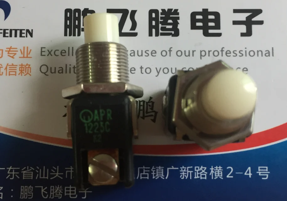 1PCS  Imported French APEM button switch 2 feet screw foot industrial button switch APR1223C often open