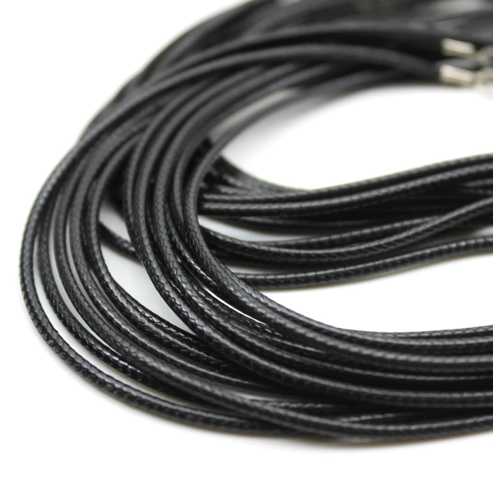 Zeroup pingente de cordão de couro, artesanal, ajustável, preto, com fecho de lagosta, colar com joias, busca 20 designs