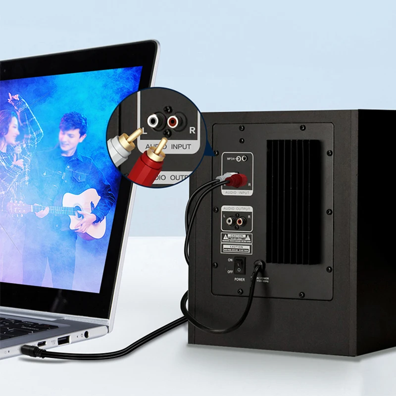 Đầu Cắm 3.5Mm Mạ Vàng Jack 2RCA Nam Stereo Cáp Chia Âm Thanh Cho Điện Thoại Di Động Máy Tính Bảng Âm Thanh loa Tivi Âm Thanh AUX Dòng