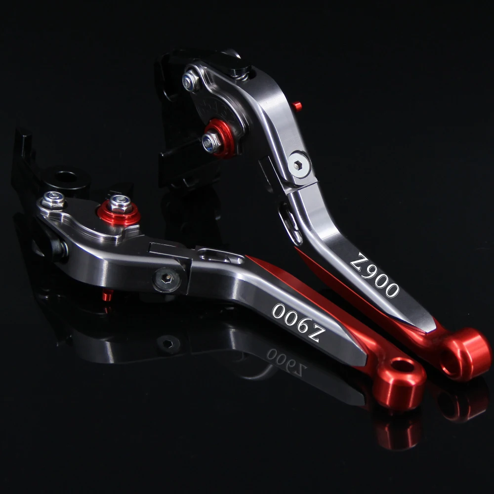 Laser Logo: (Z900)Red &Titanium CNC Adjustable Extendable Motorcycle Brake Clutch Levers For Kawasaki Z900 Z 900 2017 2018