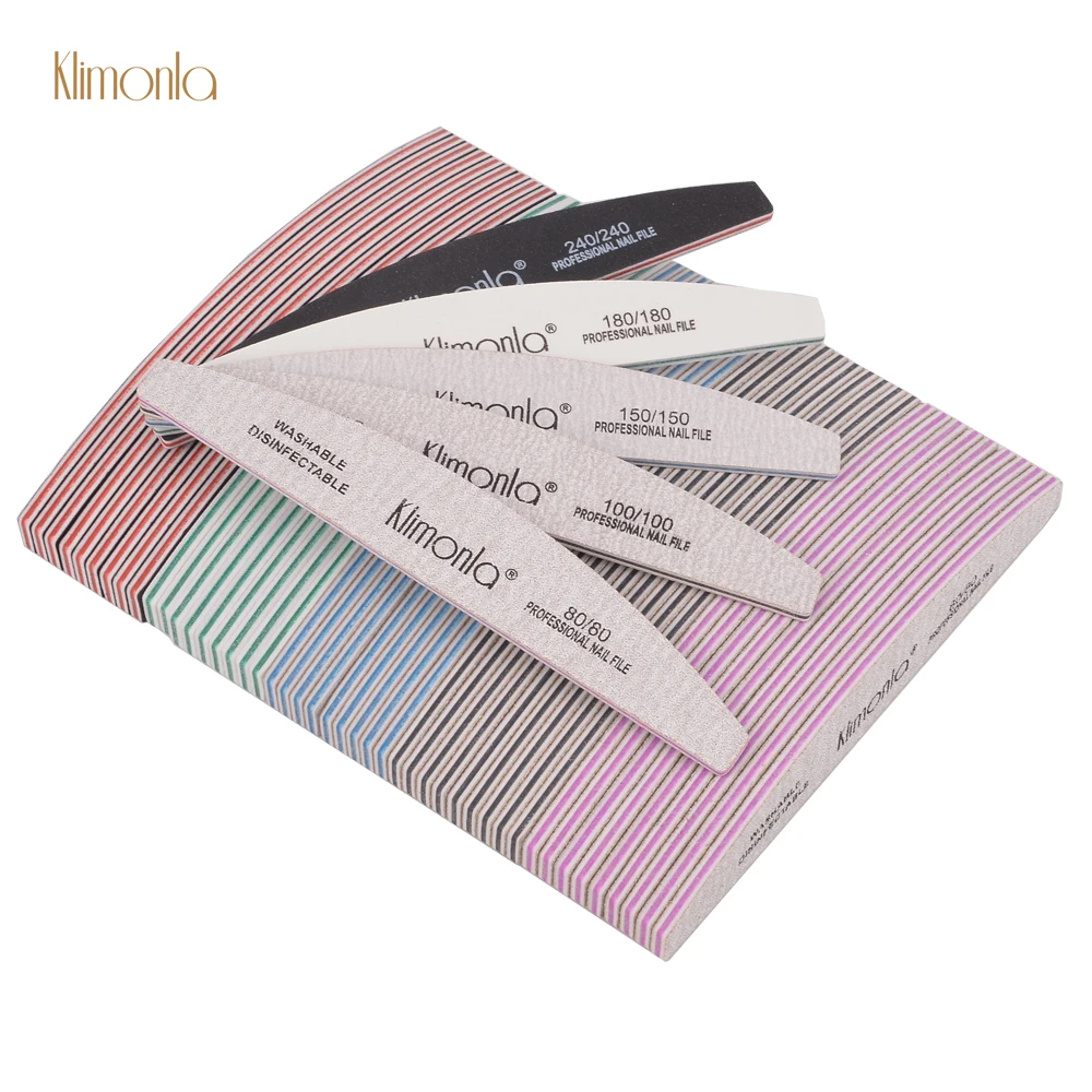 50pcs/lot Sandpaper Nail Files For Manicure Gel Polish Buffer 80/100/150/180/240Nail Files multi Grit lime a ongle professionel