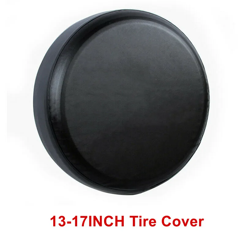 1PC Car Spare Tire Cover For 13 14 15 16 17 INCH Universal Black Heavy PVC Leather High Quality Auto Accessories Tire Cover