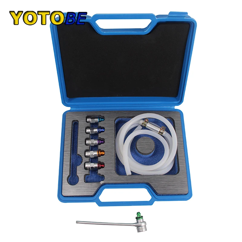 8pcs Brake Bleeder Hose Set Wrench 7/8/9/10/11/12mm and 1.2mm Silicon Hose Check Valve Set 6 Point