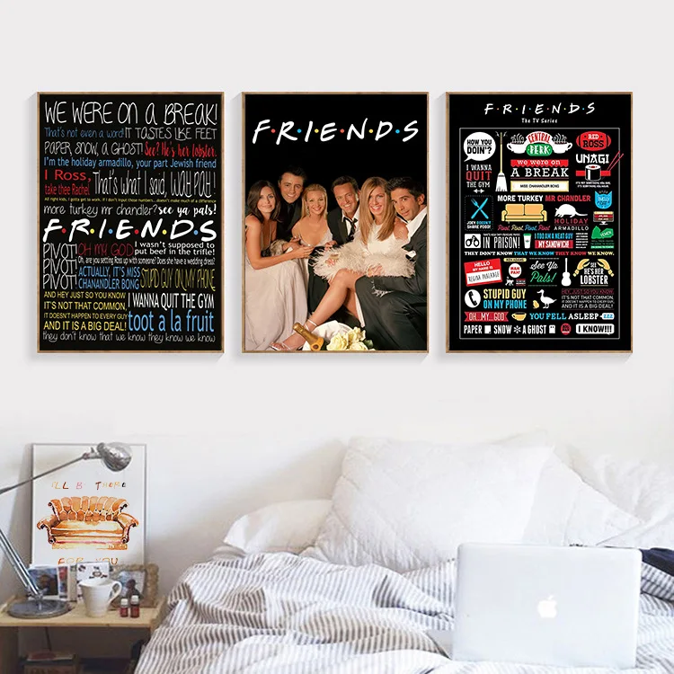 Friends classic TV show posters and prints mural pictures living room bedroom home decoration