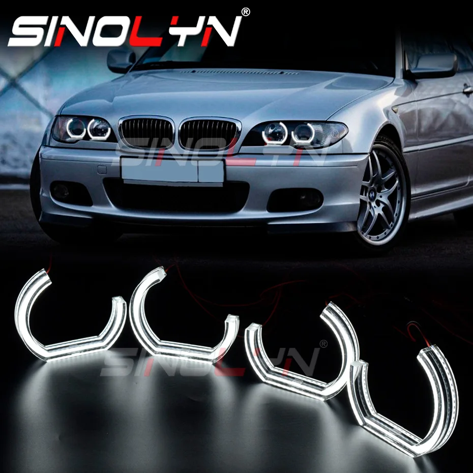 

Sinolyn Angel Eyes LED For BMW E46 LCI Facelift 2D Coupe Convertible 325ci 330ci Xenon Headlight DRL Turn Signal Halo For Cars