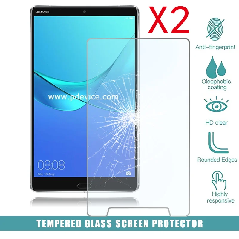 2Pcs Tablet Tempered Glass Screen Protector Cover for Huawei MediaPad M5 8 Wi-Fi Anti-Vibration and Anti-Scratch Tempered Film