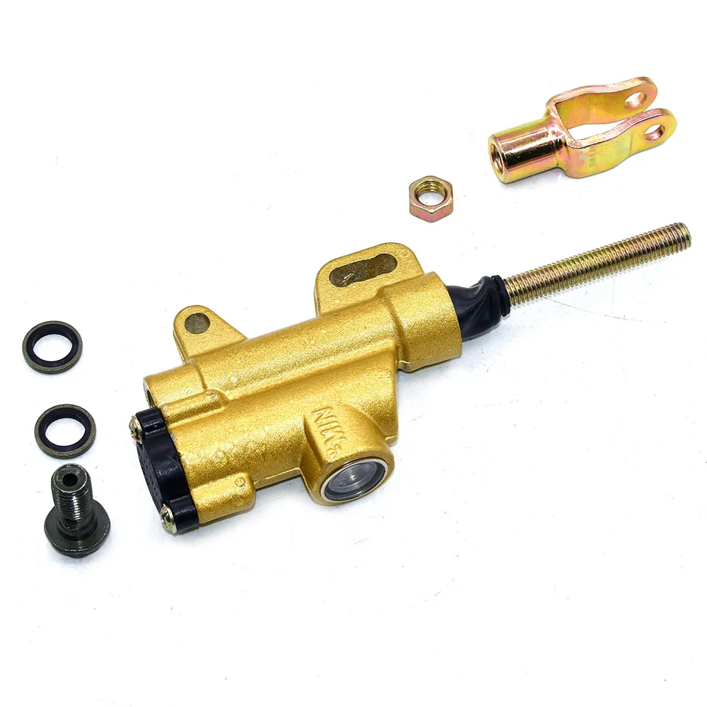 10mm BLACK and white and Gold REAR PIT DIRT BIKE ATV HYDRAULIC BRAKE MASTER CYLINDER 110cc 125cc 140cc 150cc PITBIKE