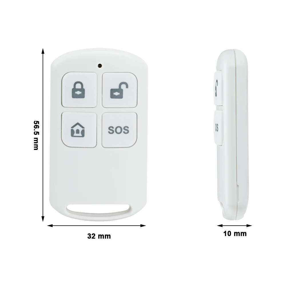 Wireless Remote Control High-Performance Portable 4 Buttons Keychain For WIFI GSM Home Security Alarm System 433MHz