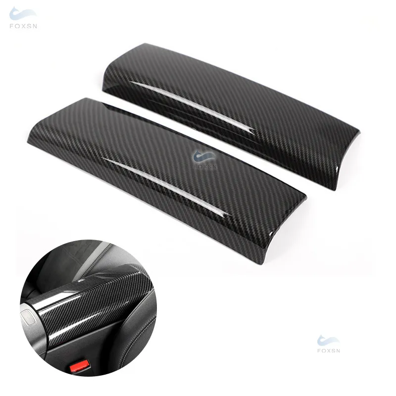 

For Mercedes Benz A B Class GLA GLB 2020 2021 Car Accessories Center Control Armrest Box Protective Cover Decor Carbon Texture