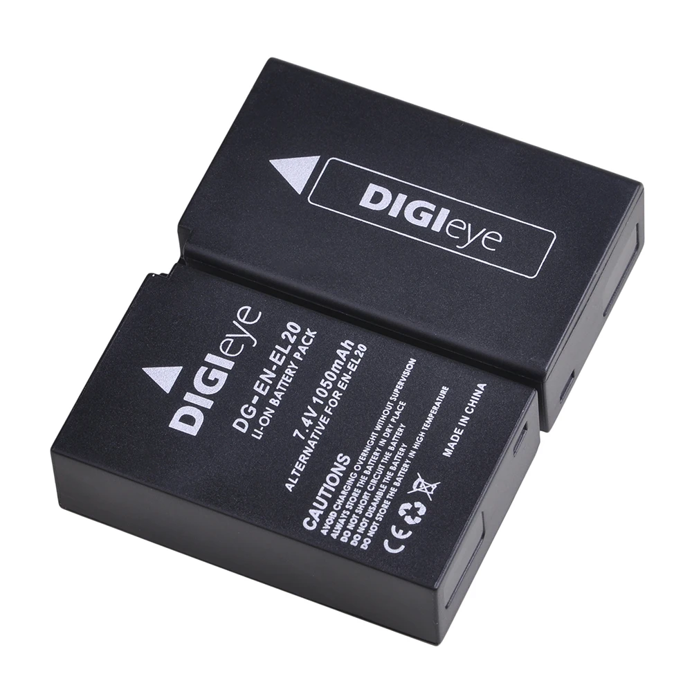 1050mAh EN-EL20 EN-EL20A Batteries for Nikon Coolpix P1000, DL24-500, Nikon 1 J1, J2, J3, S1, V3, AW1, Nikon Coolpix A