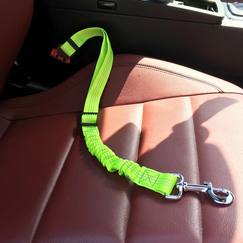 Upgraded Dog Car Seat Belt Adjustable Safety Seat Belts Elastic & Reflective Vehicle Nylon Seat Belt for Small Medium Large Dog