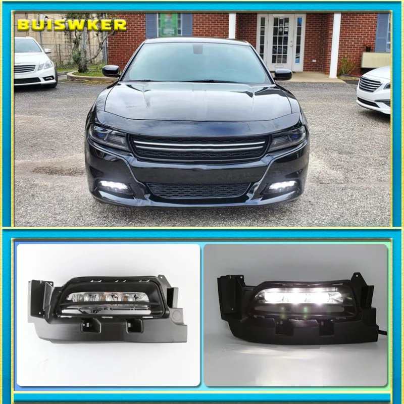 

2Pcs LED Headlights For Dodge Charger 2015-up led car lights Angel eyes xenon HID KIT Fog lights LED Daytime Running Lights