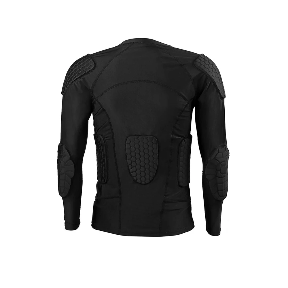 Men\'s Long Sleeve Sweatshirt Compression Shirt Ribs Chest Protector Basketball Football Protective Equipment Training Ball Wear