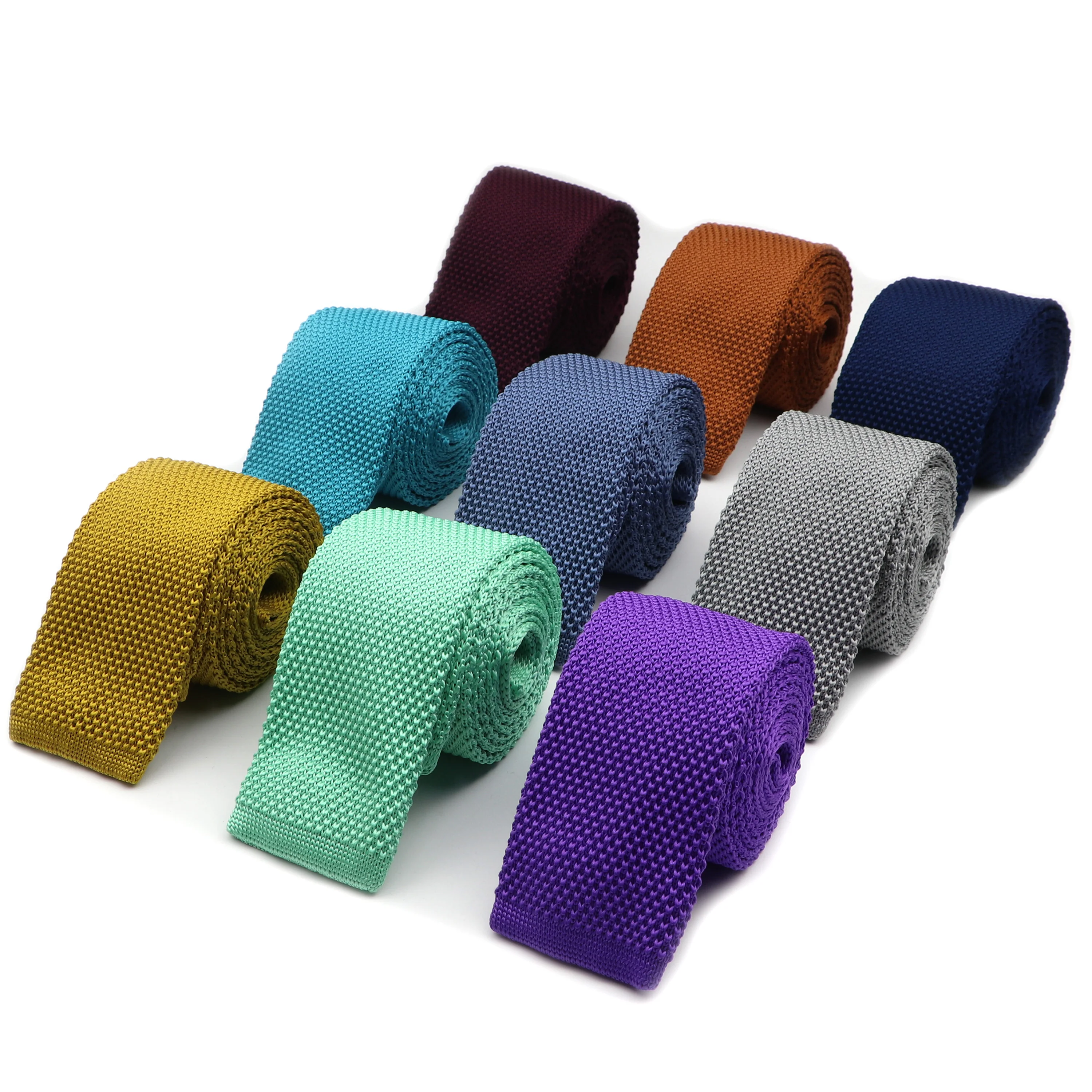 Men's Knitted Solid Color Tie Fashion Skinny Narrow Slim Knit Neck Ties For Men Skinny Woven Designer Cravat