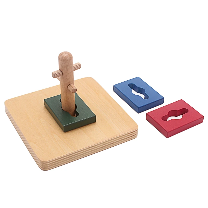 Juguete de madera Montessori para niños pequeños, juguetes de formas rectangulares para niños en edad preescolar temprana, juguete educativo de 12 meses