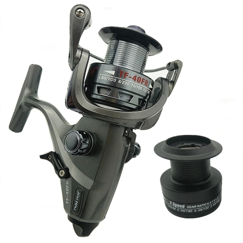 

TF40/50/60FR big spinning fishing reel carp fish reel double gear ratio options 6.3:1 4.3:1 BB 12+1 pre-loading 2 spare spools