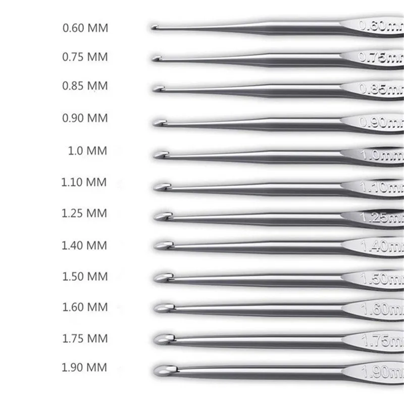 1 sztuk koronka szydełkowa igły małe rozmiary 0.6-1.9mm metalowy uchwyt szydełko zestaw drutów do robienia na drutach metalowy haczyk do koronkowa