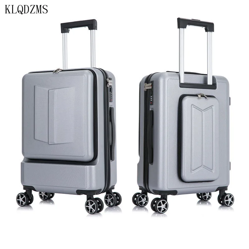 KLQDZMS Rolling Luggage Front Opening Boarding Case ABS+PC Trolley Case 20''24 Inch Business Password Box Rolling Suitcase