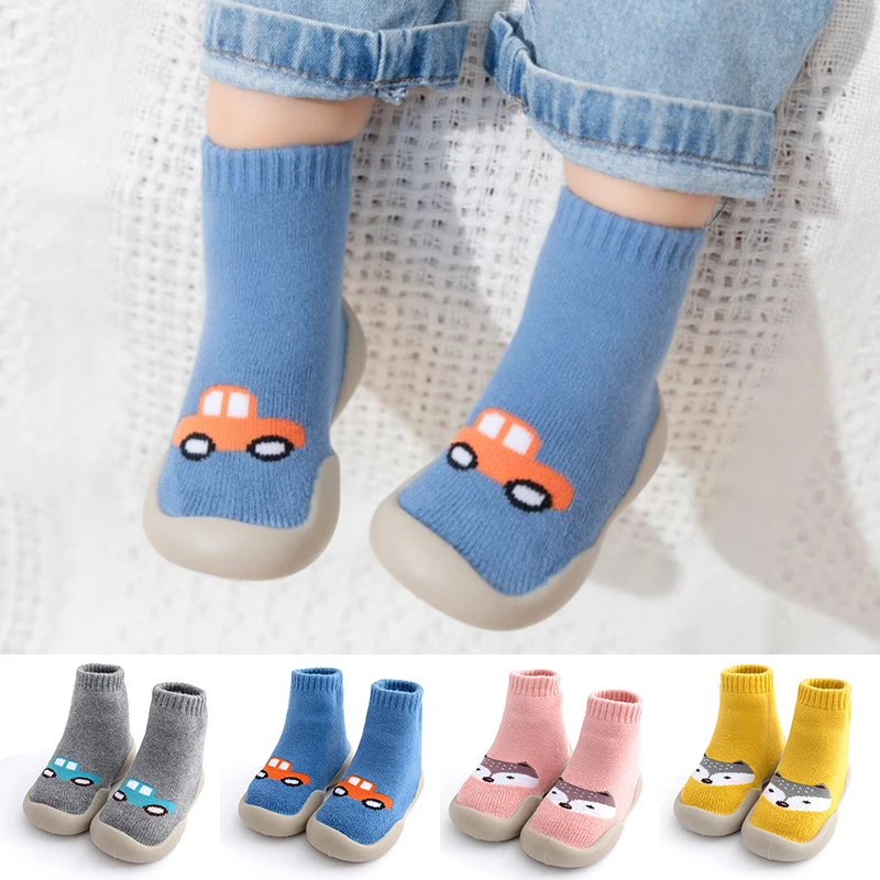 

Toddler Winter Shoes Cartoon Animals Warm Newborn Baby Girl Shoes Infant Girls Shoe Knitted First Walkers Soft Socks Shoes Boys