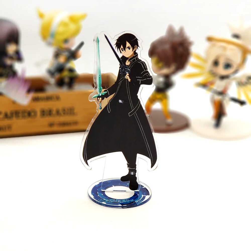 تماثيل Sword Art Online SAO Kirito Kazuto Asuna من الأكريليك لتزيين المكتب على شكل كعكة علوية أنيمي
