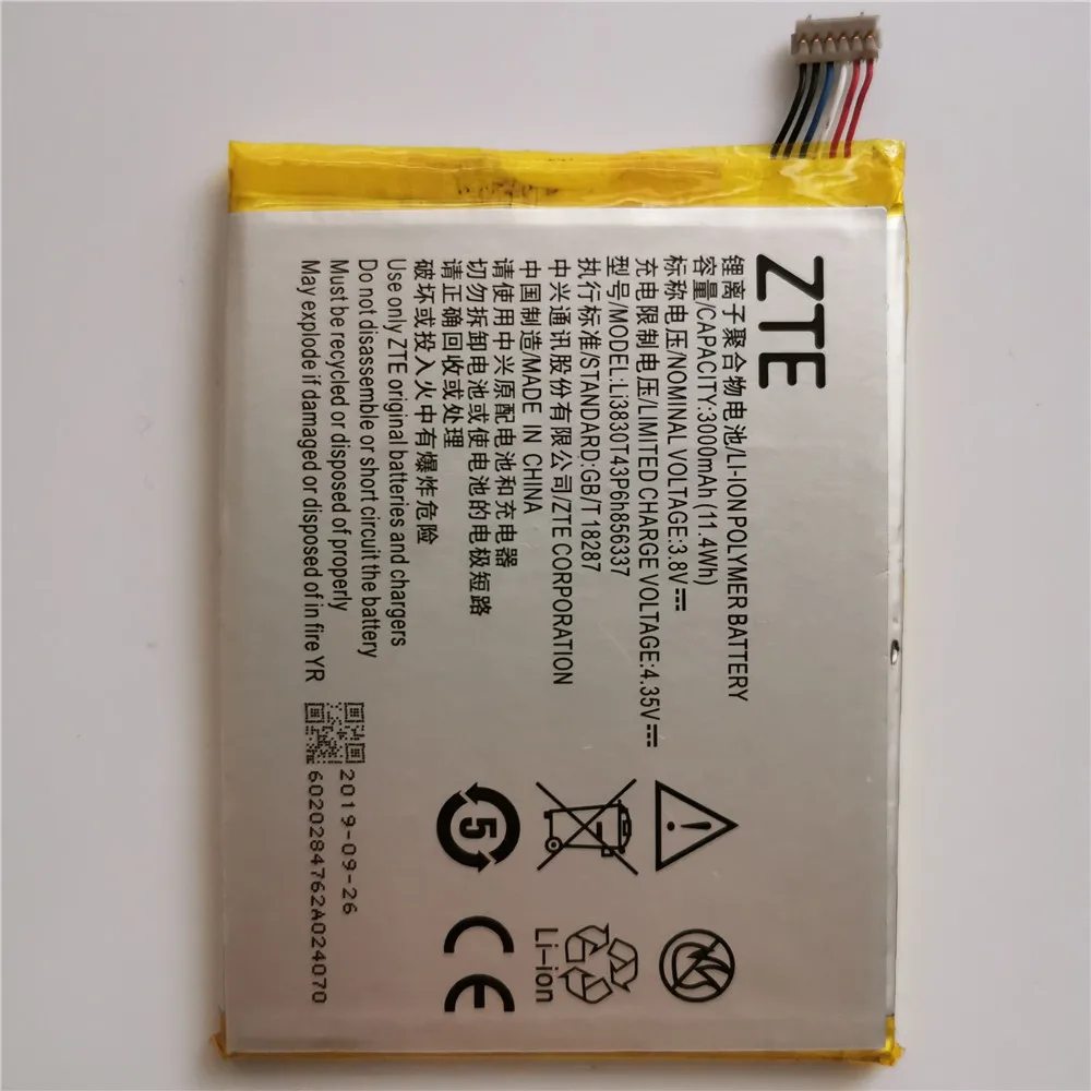 Original For ZTE Li3830T43p6h856337 phone battery For ZTE Blade S6 Lux Q7/-C G719C N939St V5 Pro N939ST N939SC N939SD Battery