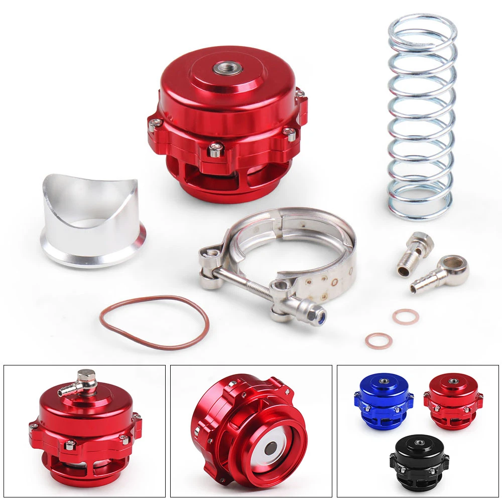 Brak logo Uniwersalny zawór wydmuchowy 50MM V Band BOV Q Typer z spawanym kołnierzem aluminiowym TT 100372