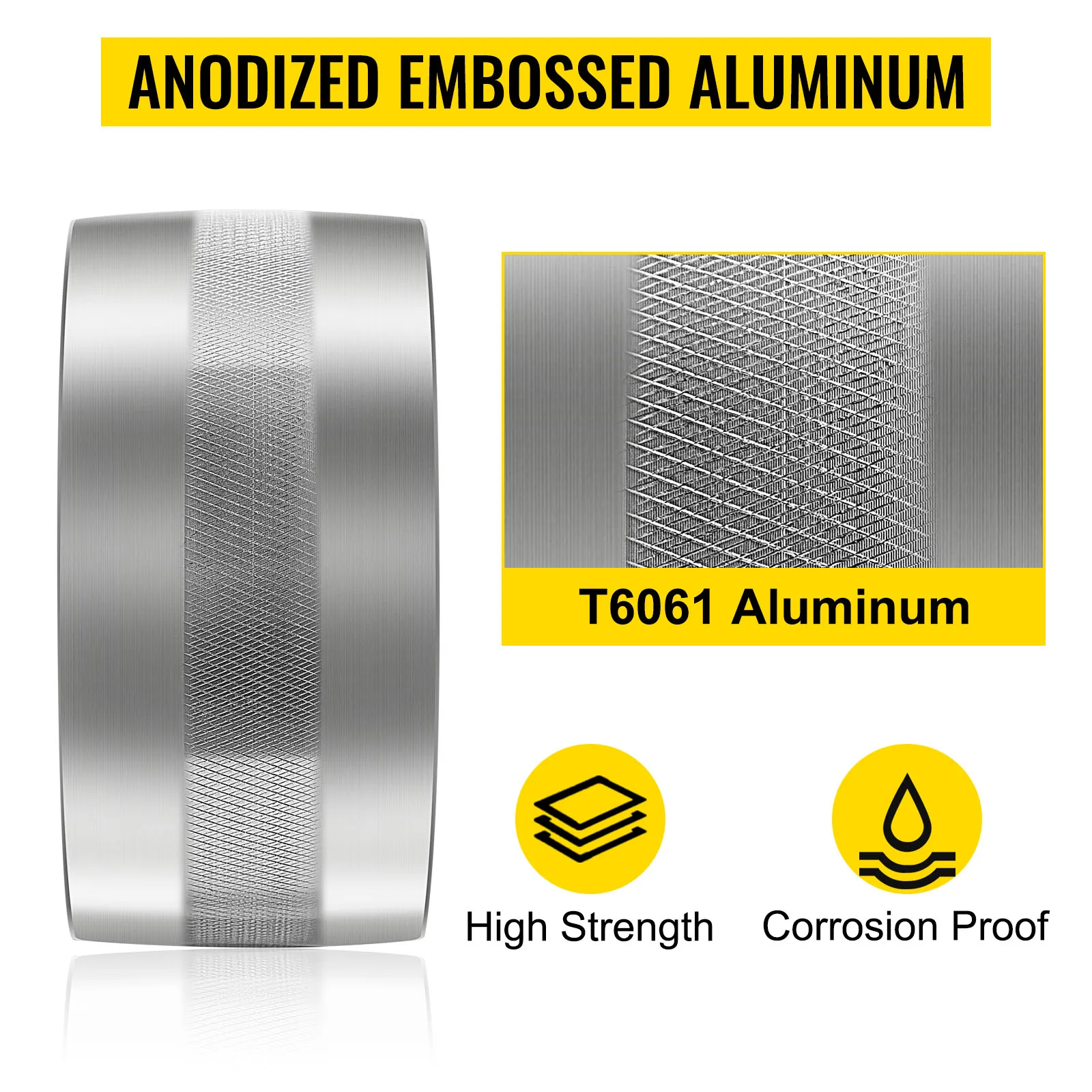 VEVOR Set di Rotelle per Smerigliatrice a Nastro CNC, 24mm Set di Rotelle per Smerigliatrici a Lama Dimensioni da 127mm x 61 mm, Accessori con 50mm Ruota Folle, 75mm Ruota di Tracciamento