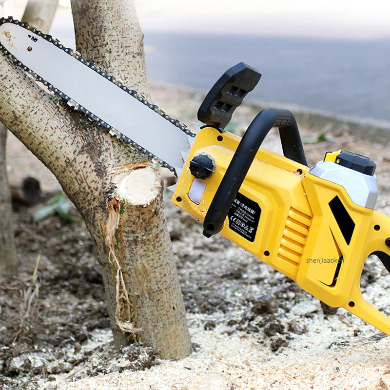 1PC 40V Lithium Battery Rechargeable Chain Saw Automatic Fuel Injection Handheld Electric Saw For Garden Home School Lumberjack