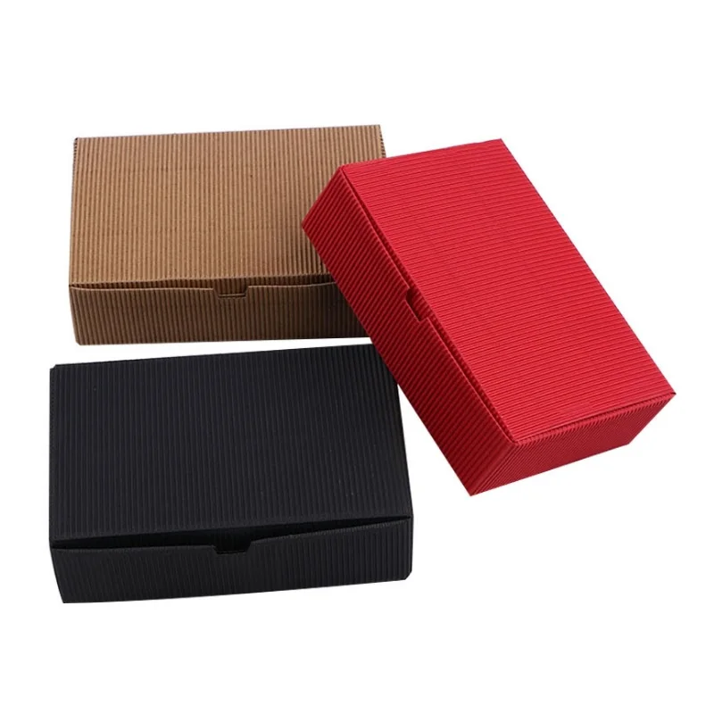 18.2*12*5cm Rushed Accept Macaron Packaging Cardboard Box Black Kraft Gift Paper Box Red Gift Packaging 100pcs/lot Free shipping