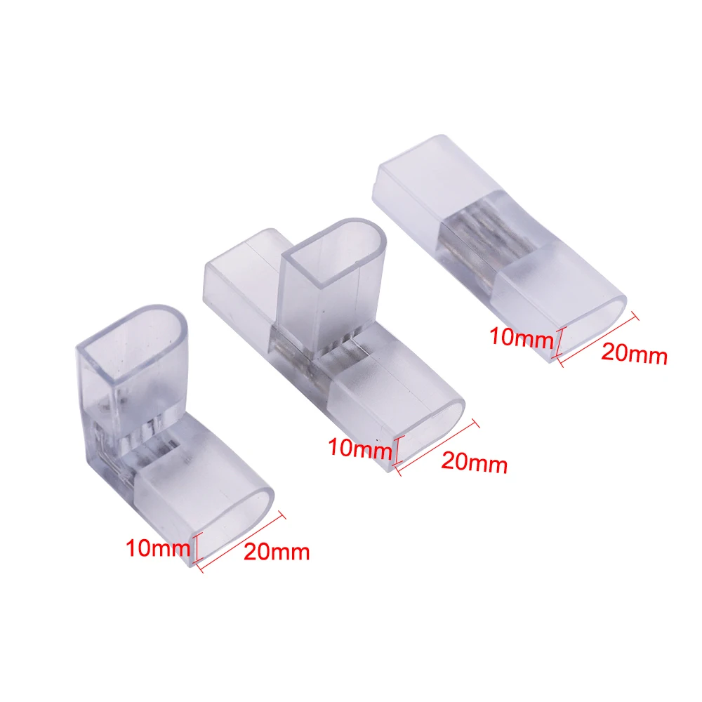 4 pin I L T shape Corner connector middle plug With Copper needle for 110V 220V 2835 5050 RGB Size 10X20mm Neon Strip