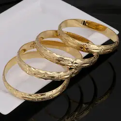 24k Gold Color Bangle for Women Dubai Bride Wedding Ethiopian Bangle Arab Jewelry