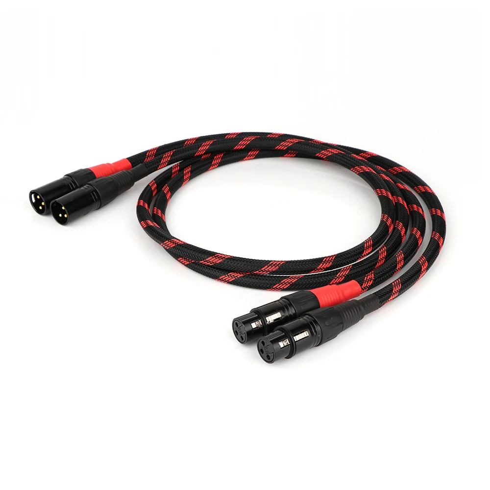 

Pair 5N OCC Copper Audio Interconnect Cable With NEUTRIK Gold Plated XLR Plug For Amplifier CD DVD