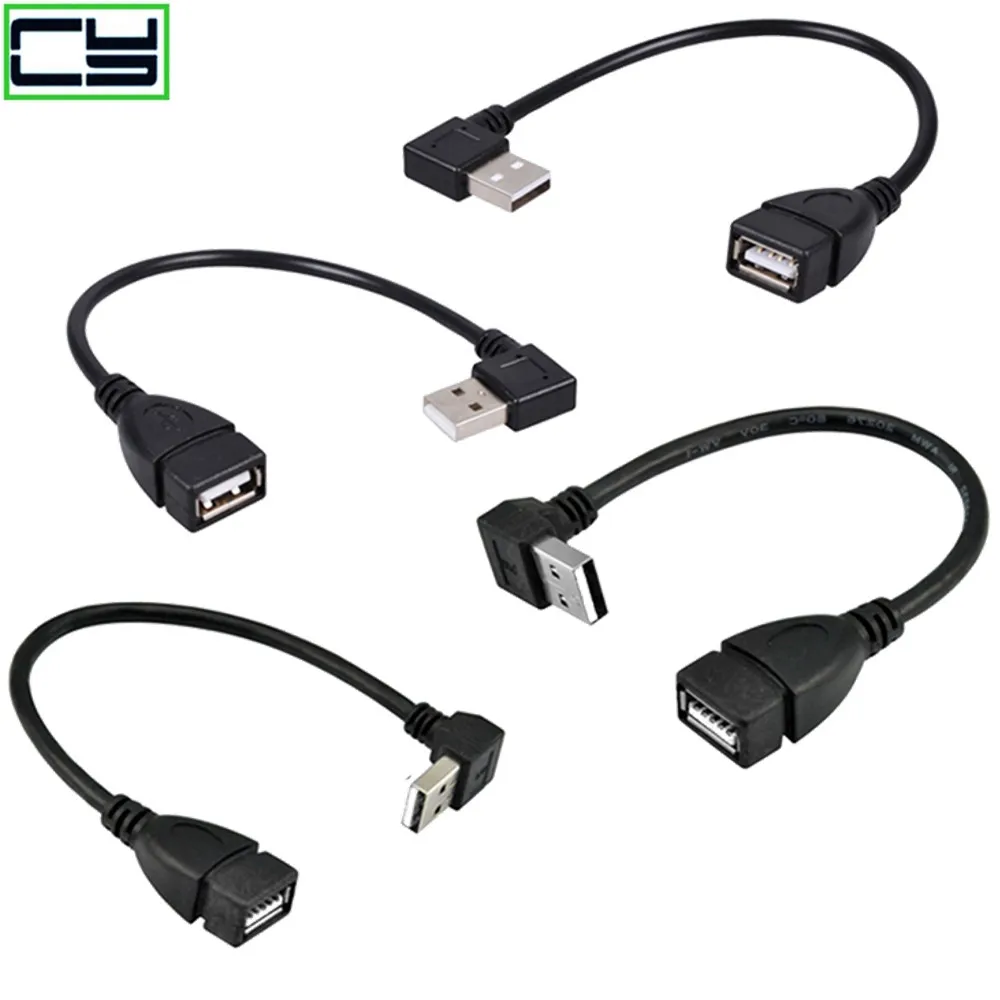 

USB 2.0 A Male to 90 degree Angled extension cord USB2.0 Super Speed Male to Female Data Sync USB 2.0 Extender