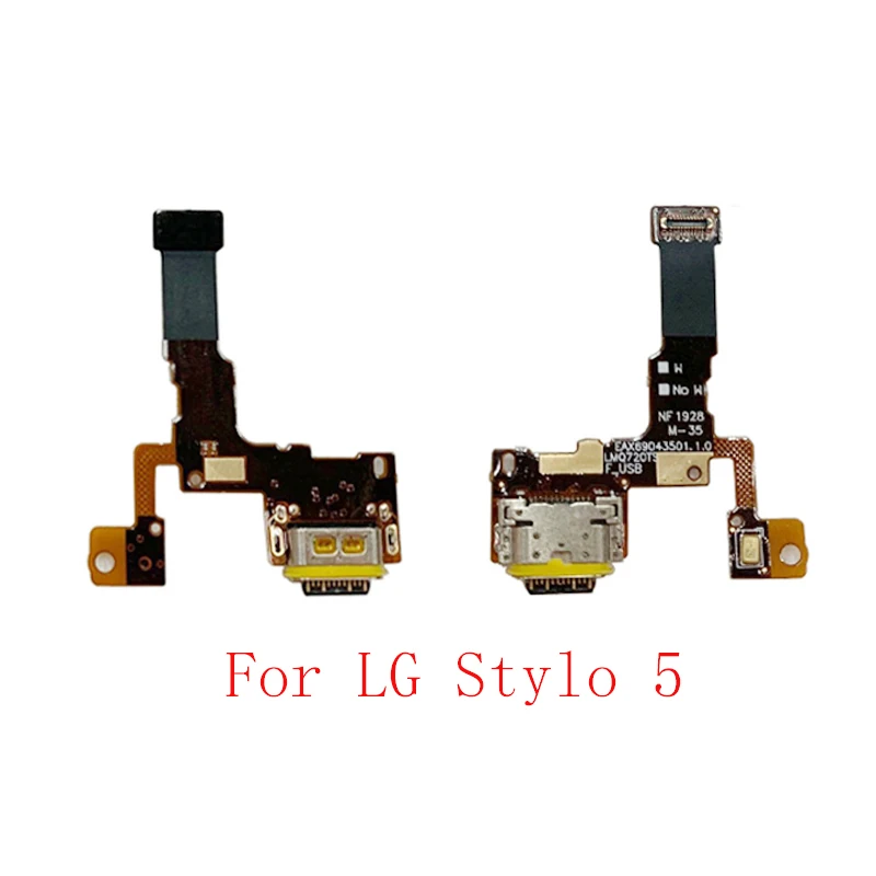 USB 충전 도크 포트 커넥터 보드 부품, 플렉스 케이블, LG V30 V40 ThinQ V50 ThinQ 5G Stylo 4 5 6 Q7 교체 부품