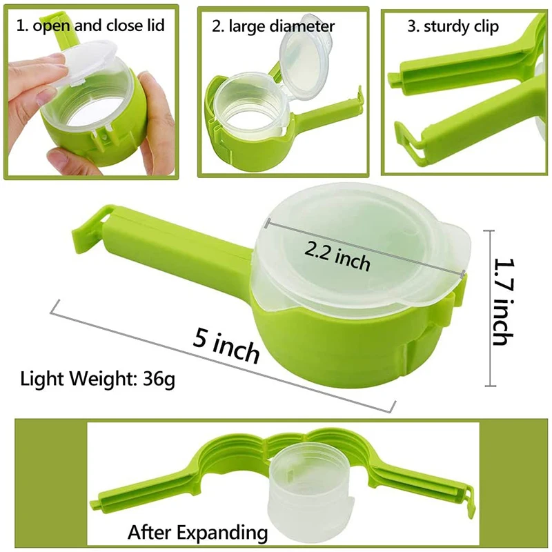 1pcs Food Storage Bag Sealing Clips Plastic Cap Sealer Clip With Pour Spouts Snack Candy Storage Fresh Clamp Kitchen Organizer